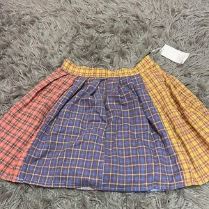 Plaid colorful skirt